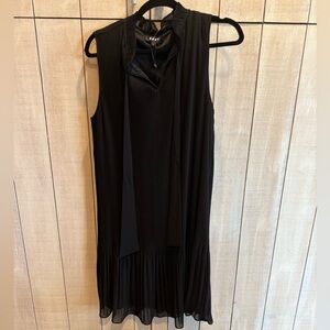 NWT‎ DKNY Black Pleated Sleeveless Midi Dress Sz 12